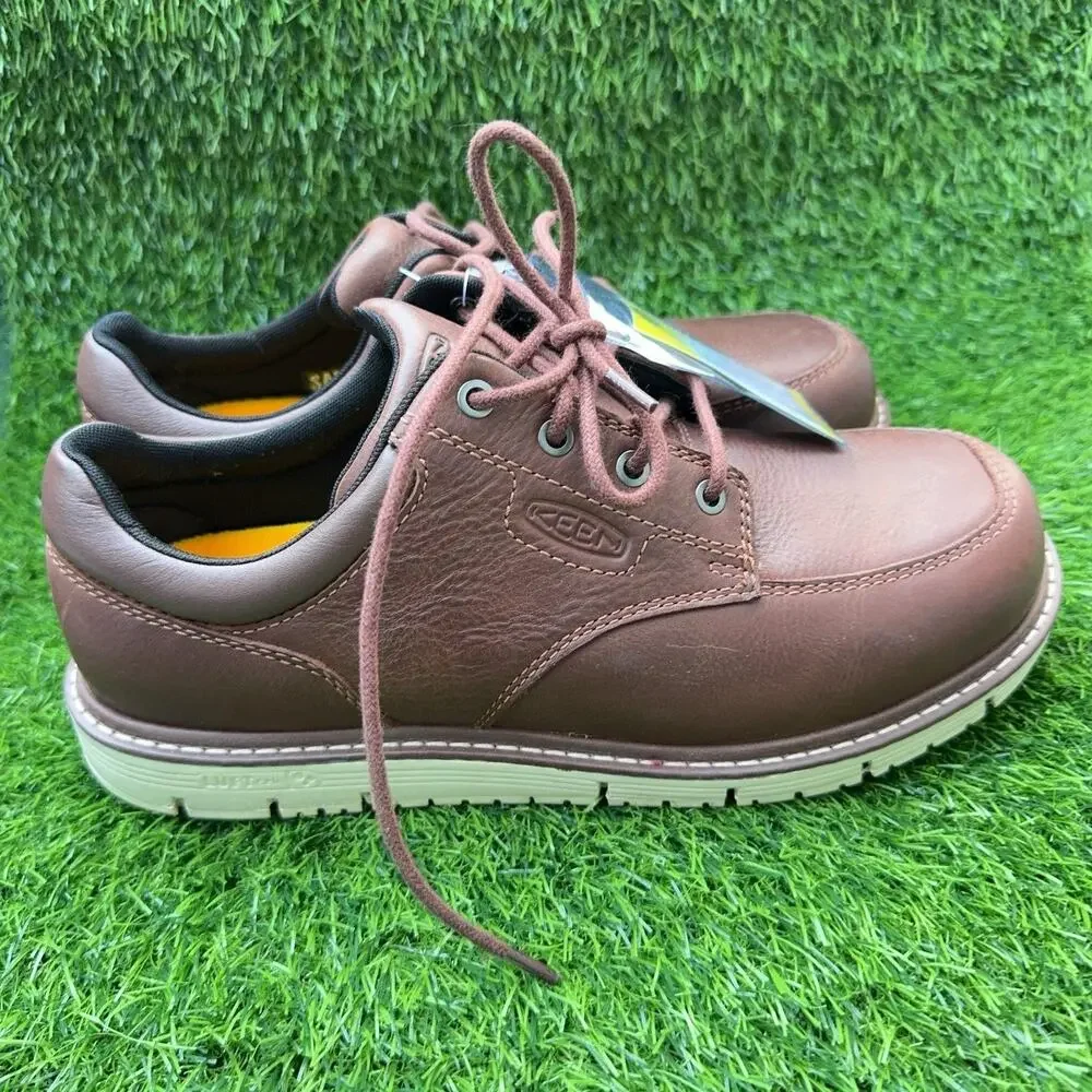 KEEN Utility San Jose Oxford Soft Toe Shoes Mens 10.5 Brown Leather Work Comfort